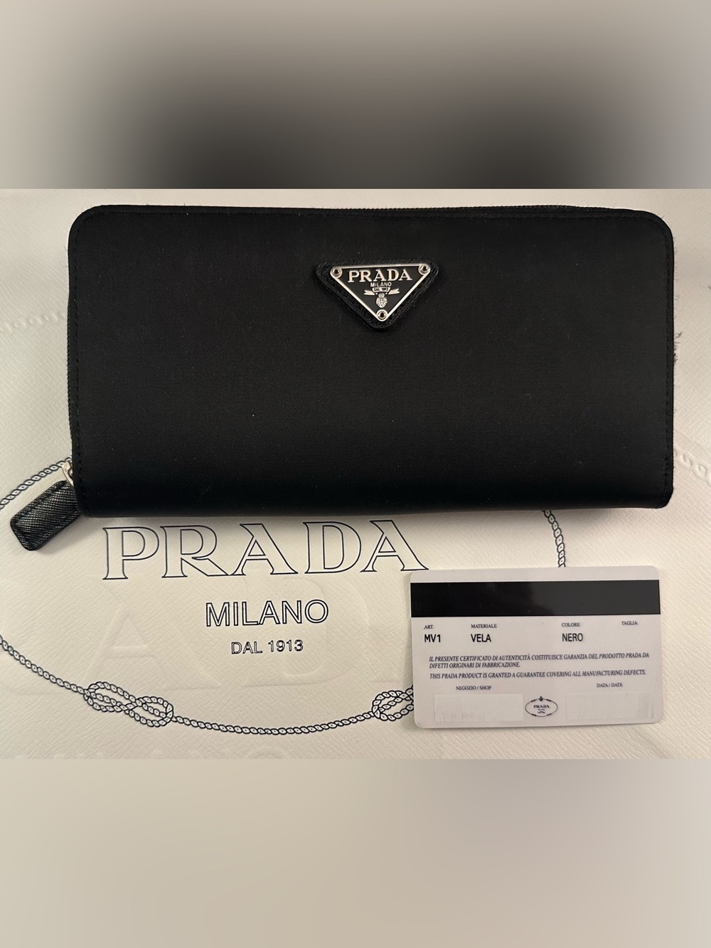 Prada black nylon and leather zippy and snap wallet - Picture 4 of 9